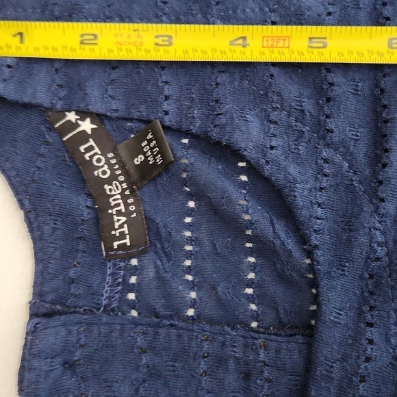 Living Doll Tank Top Shirt Sizs S button back navy blue - Picture 2 of 12